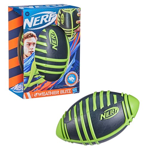 Nerf Weather Blitz Black and Green Foam Football