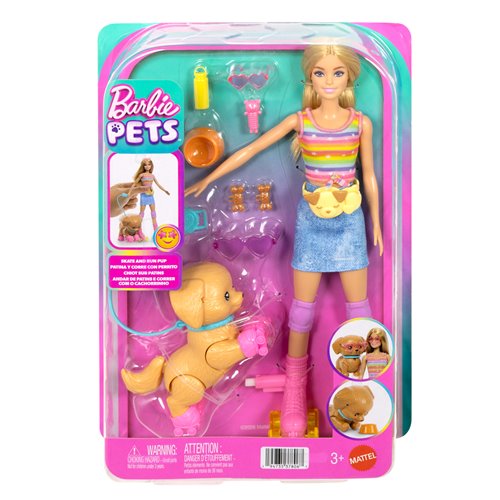 Barbie Skate and Run Pup Doll and Accessories with Blonde Hair