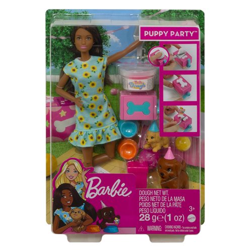 Barbie Puppy Party Doll with Brunette Hair and Playset
