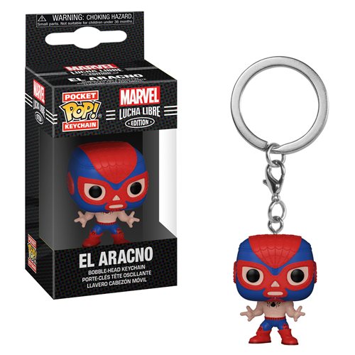 Marvel Luchadores El Aracno Spider-Man Pocket Pop! Key Chain