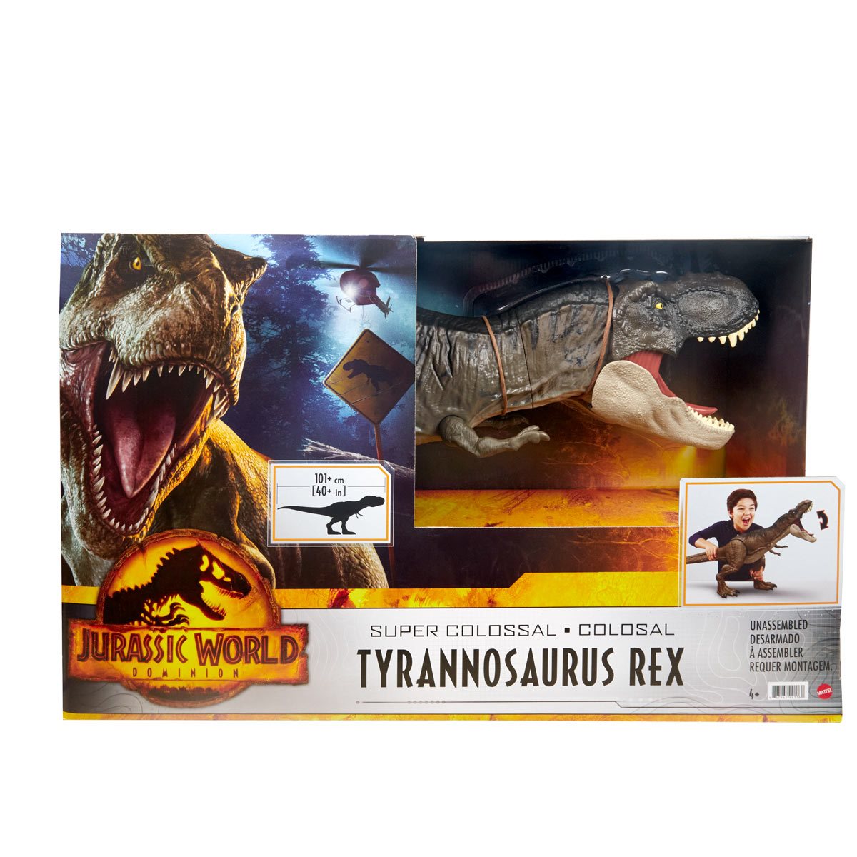 Mattel Jurassic World Dominion Super Colossal Tyrannosaurus Rex Action  Figure, Extra Large Dinosaur Toy at 41.5 Inches with Movable Joints and  Eating