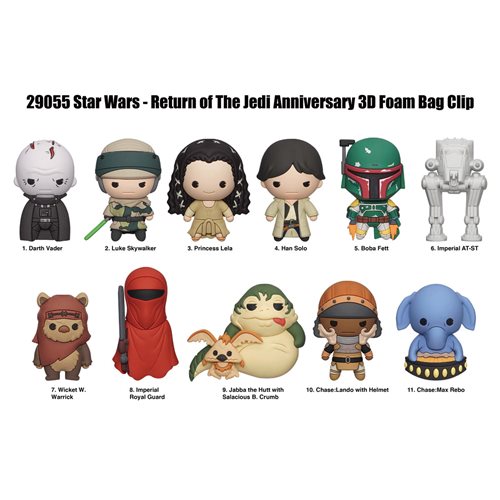 Star Wars: Return of the Jedi 40th Anniversary 3D Foam Bag Clip Display Case of 24