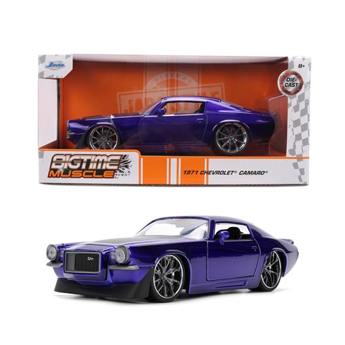 Bigtime Muscle 1971 Chevrolet Camaro Candy Purple 1:24 Scale Die-Cast Metal Vehicle
