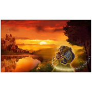 Disney Limited Beauty and the Beast Sunset Romance Giclee