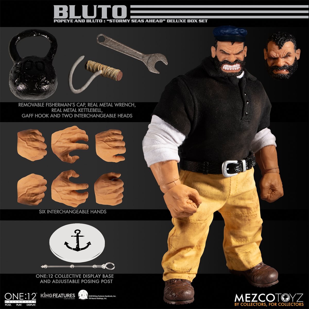 1//12 Scale Mezco Toyz  Popeye the Sailor Man Action Figure With Accessories Toy