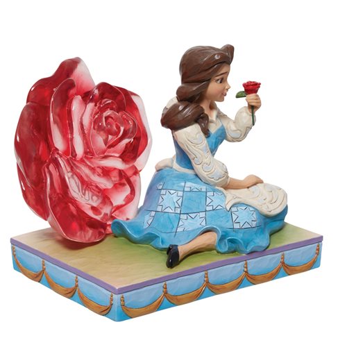 Disney Traditions Beauty and the Beast Belle Clear Resin Rose by Jim Shore Statue