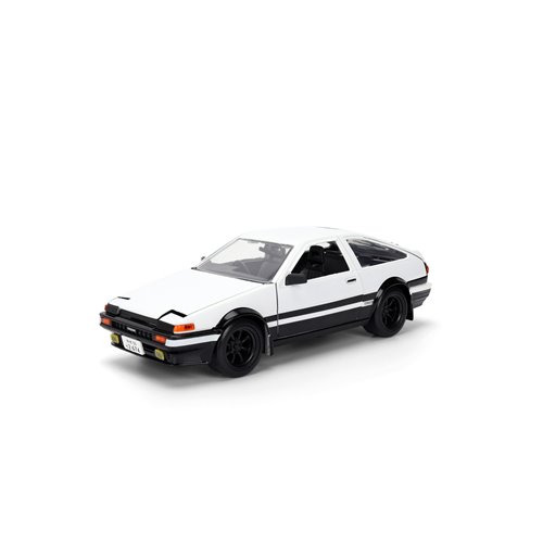 Hollywood Rides Initial D 1986 Toyota Trueno AE86 1:24 Scale Die-Cast Metal Vehicle with Takumi Figu
