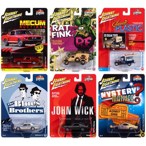Johnny Lightning Pop Culture 2024 Release 2 1:64 Scale Die-Cast Metal Vehicle Case of 6