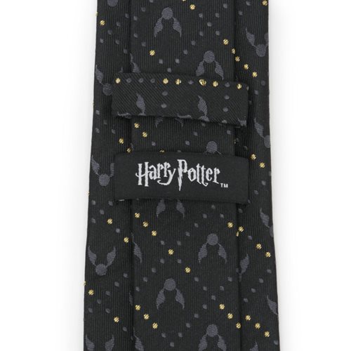Harry Potter Golden Snitch Black Silk Men's Tie