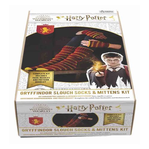 Harry Potter Gryffindor Fingerless Mittens and Slouch Socks Knitting Kit