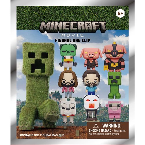 A Minecraft Movie 3D Foam Bag Clip Display Case of 24