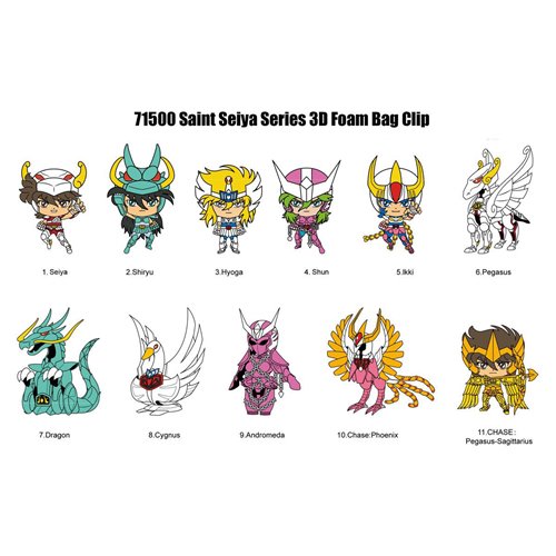 Saint Seiya 3D Foam Bag Clip Display Case of 24
