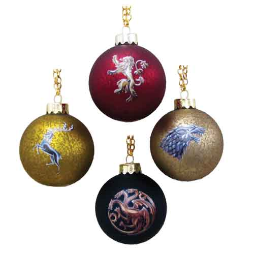 Game of Thrones House Crest Decal Ball Ornament Set