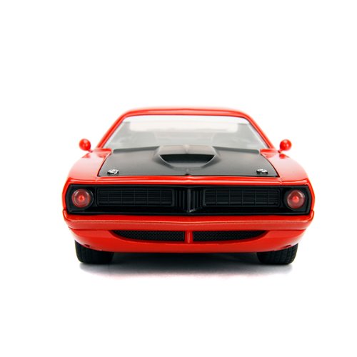 Bigtime Muscle 1973 Plymouth Barracuda Orange 1:24 Scale Die-Cast Metal Vehicle