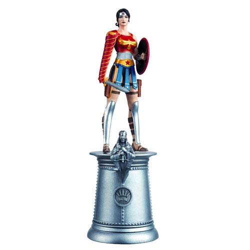 DC Superhero Wonder Woman Divine Armor White Queen Chess Piece and Collector Magazine