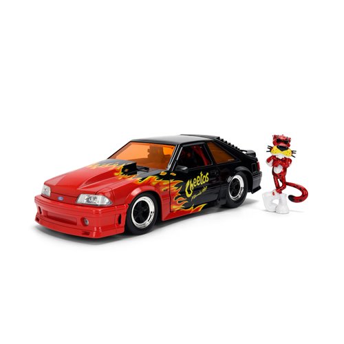 Hollywood Rides Cheetos Flamin' Hot 1989 Ford Mustang GT 1:24 Scale Die-Cast Metal Vehicle with Ches