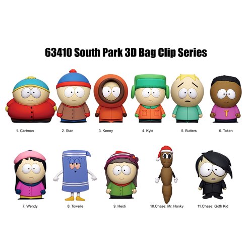 South Park 3D Foam Bag Clip Random 6-Pack