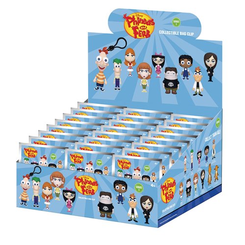 Phineas and Ferb 3D Foam Bag Clip Random 6-Pack
