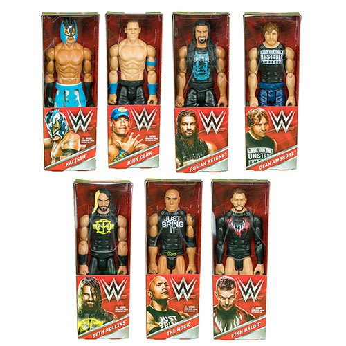 12 Figures New PowerTRC Wrestling Toy Figure Set w/Ring 