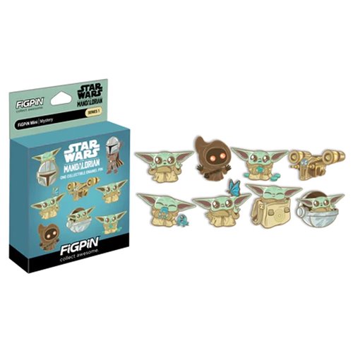 Star Wars Mandalorian and Grogu Mystery Minis Series Enamel Pin Display of 10