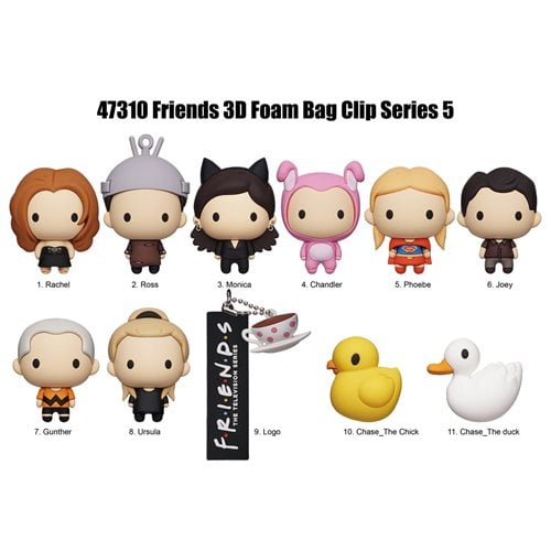 Friends Series 5 3D Foam Bag Clip Display Case of 24