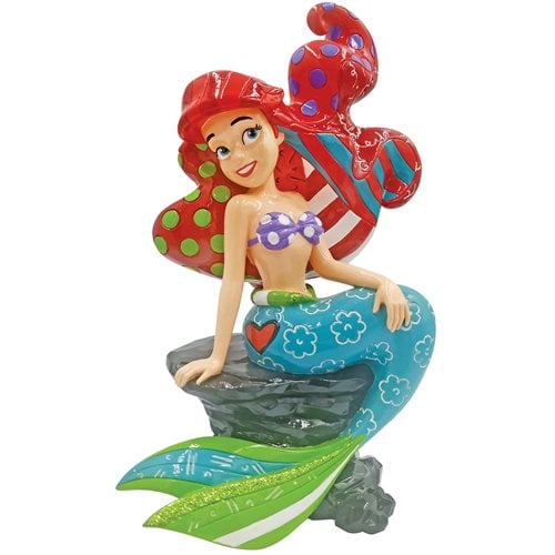 Disney The Little Mermaid Ariel on Rock by Romero Britto Statue
