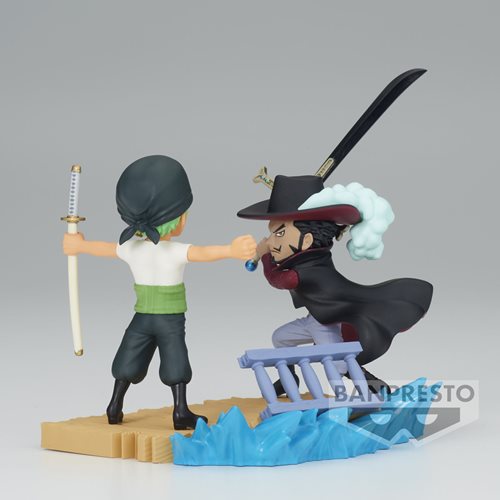 One Piece Roronoa Zoro vs Dracule Mihawk World Collectable Figure Log Stories Mini-Figure