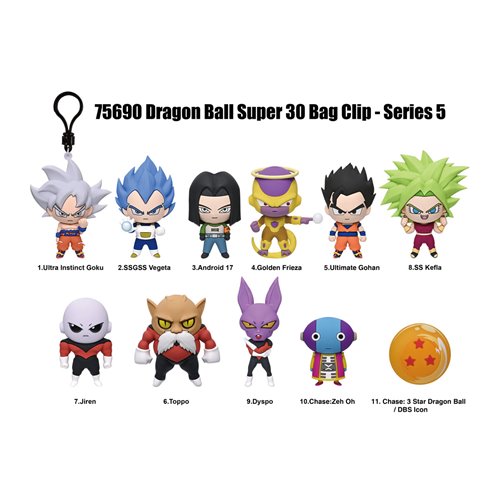 Dragon Ball Super Series 5 3D Foam Bag Clip Random 6-Pack