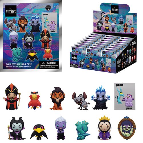 Disney Villains Series 4 3D Foam Bag Clip Display Case of 24