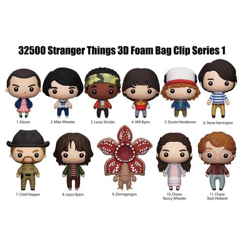 Stranger Things 3D Foam Bag Clip Random 6-Pack