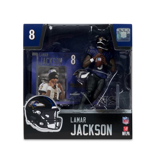 NFL SportsPicks 2025 Baltimore Ravens Lamar Jackson Alternate Jersey 7-Inch Scale Posed Figure