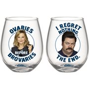 Parks and Recreation Ron and Leslie 20 oz. Stemless Glass Set of 2