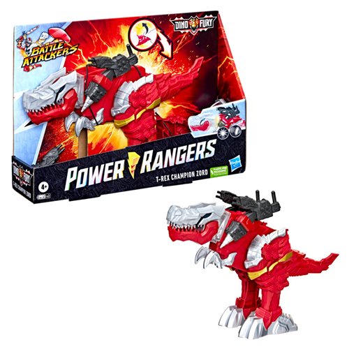 Power Rangers Dino Fury Battle Attackers Red Fury Zord Action Figure