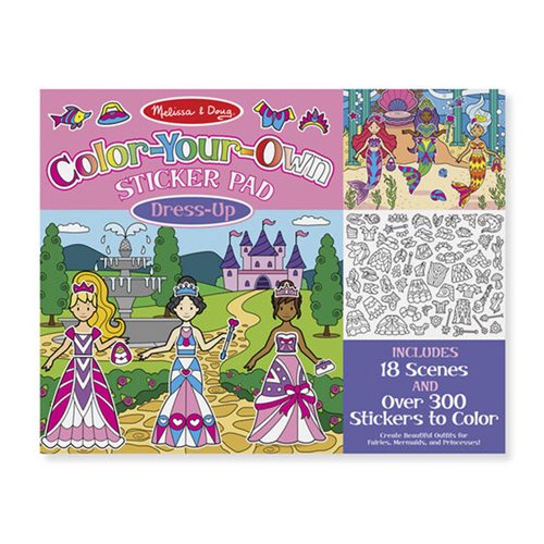 Melissa & Doug Dress-Up Color-Your-Own Sticker Pad