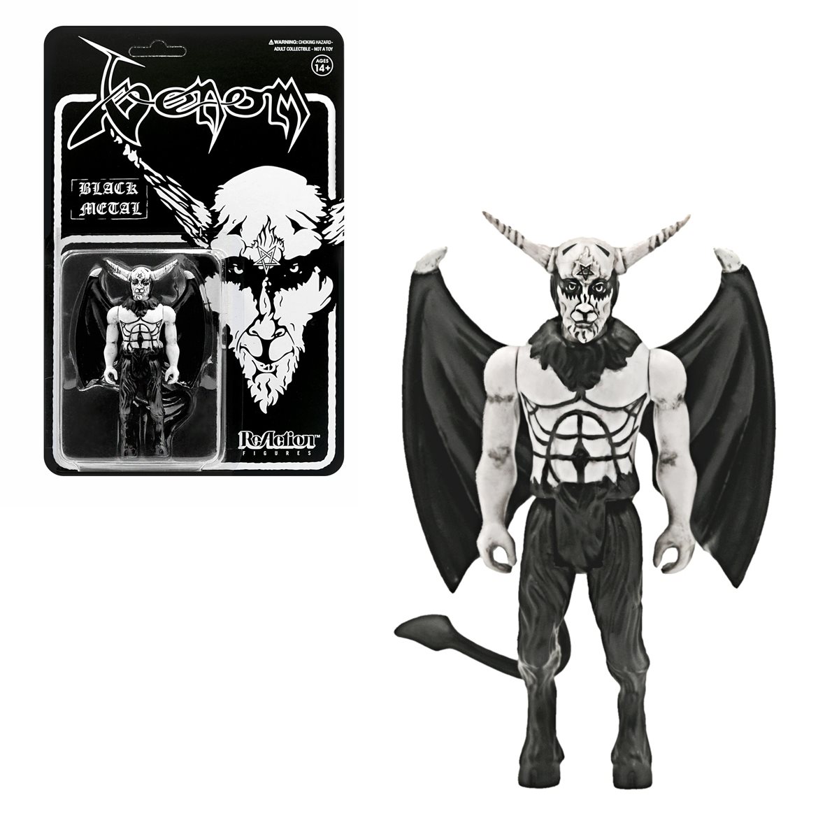 SUPER7 Venom Black Metal Goat Head ReAction Figure 3.75" 