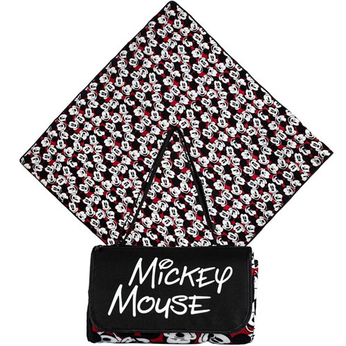 Mickey Mouse Red with Black Outdoor Picnic Blanket Tote