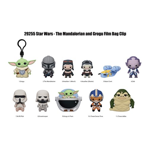 Star Wars: The Mandalorian & Grogu Movie 3D Foam Bag Clip Random 6-Pack