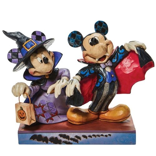 Disney Traditions Minnie Witch and Vampire Mickey Terrifying Trick-or-Treaters by Jim Shore Statue