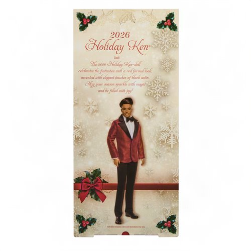 Barbie 2026 Holiday Ken Doll with Dark Brown Hair