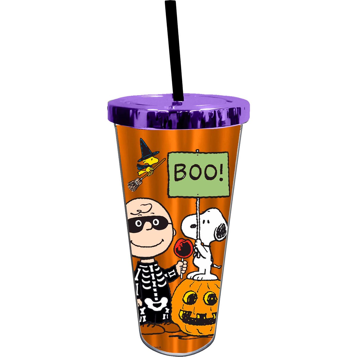 Charlie Brown Snoopy Fall themed Glitter Tumbler