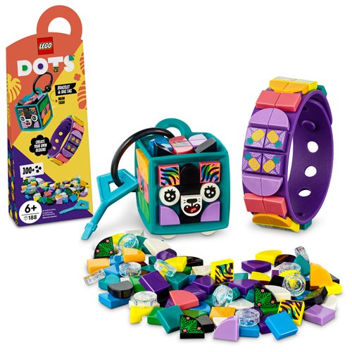 LEGO 41945 DOTS Neon Tiger Bracelet & Bag Tag