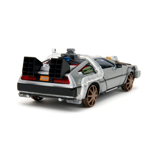 Hollywood Rides Back to the Future III Time Machine Rail Wheels 1:24 Die-Cast Metal Vehicle