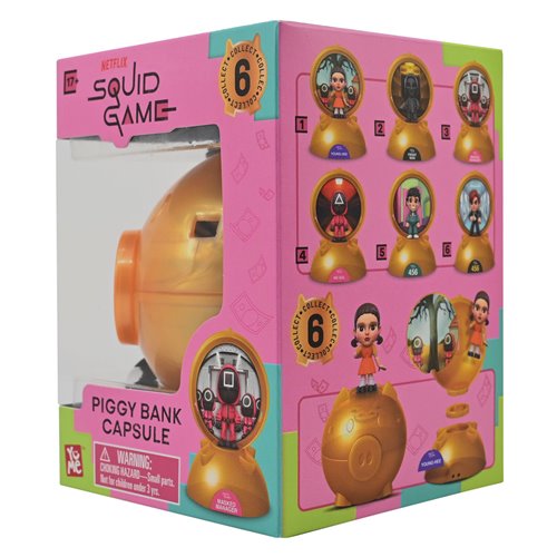 Figurine Tirelire Capsule Squid Game - Personnage Unique - Avec Cartes Indices Et Autocollant - Collection