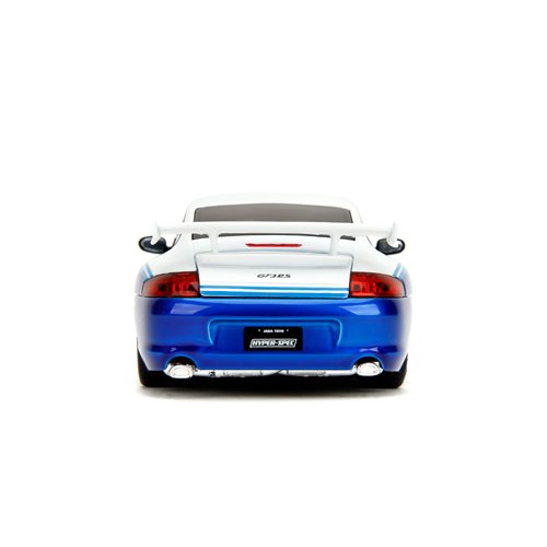 Hyper-Spec Porsche 911 GT3 RS 996 Candy Blue and White 1:24 Scale Die-Cast Metal Vehicle