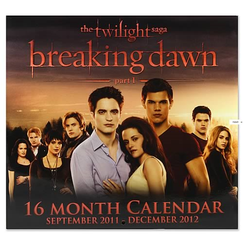 Twilight Breaking Dawn 2012 16 Month Wall Calendar