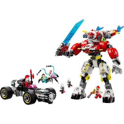 LEGO DreamZzz 71497 Cooper's Tiger Mech & Zero's Hot Rod Car
