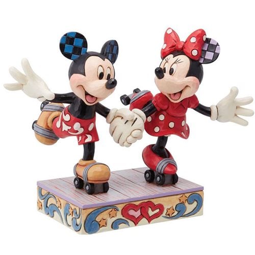 Disney Traditions Mickey and Minnie Mouse Roller Skating by Jim Shore Statue