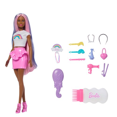 Barbie Rainbow Sparkle Hair Doll with Brown Hair