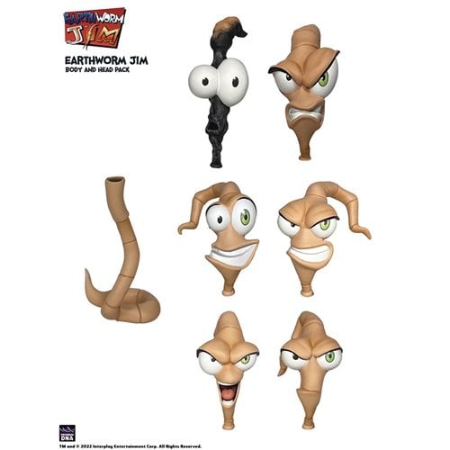 Earthworm Jim Worm Body and Head Parts Set