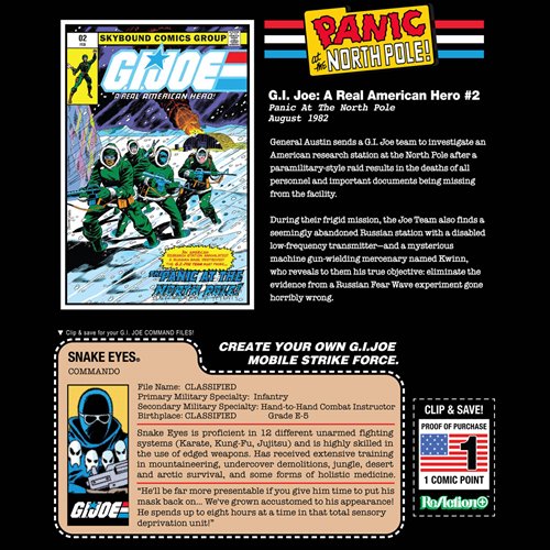 G.I. Joe Snake Eyes Skybound Comic Box Series #2 3 3/4-Inch ReAction+ Figure